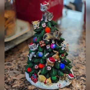 The Lakeside Collection Cat Lighted Tabletop Christmas Tree, NIB